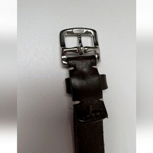 Coach Belt Dark Brown  Cowhide Leather Silver Buckle Made In Italy 7/8" x 39"